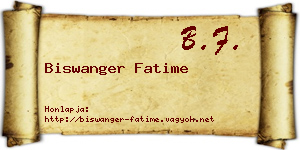 Biswanger Fatime névjegykártya